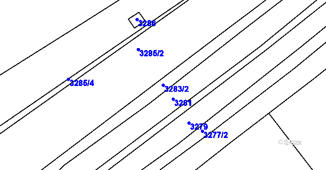 Parcela st. 3283/2 v KÚ Hustopeče u Brna, Katastrální mapa