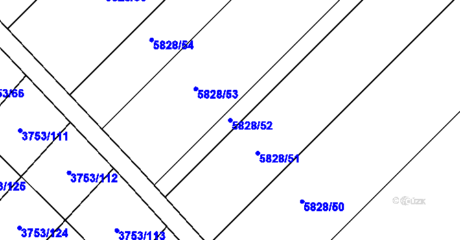 Parcela st. 5828/52 v KÚ Hustopeče u Brna, Katastrální mapa