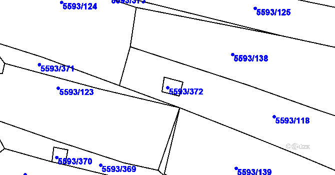 Parcela st. 5593/372 v KÚ Hustopeče u Brna, Katastrální mapa