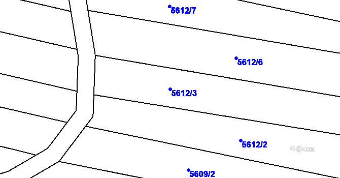 Parcela st. 5612/3 v KÚ Hustopeče u Brna, Katastrální mapa