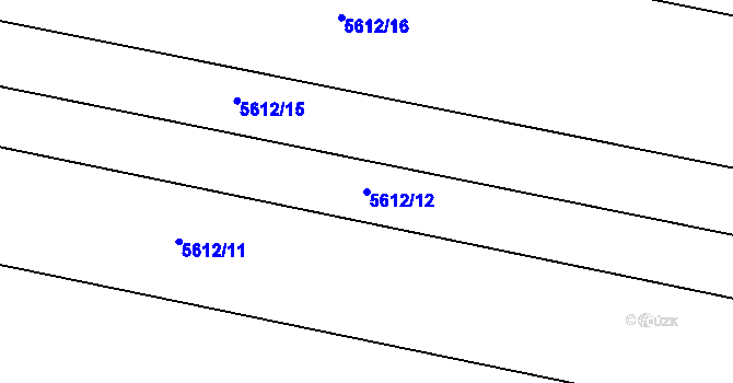 Parcela st. 5612/12 v KÚ Hustopeče u Brna, Katastrální mapa