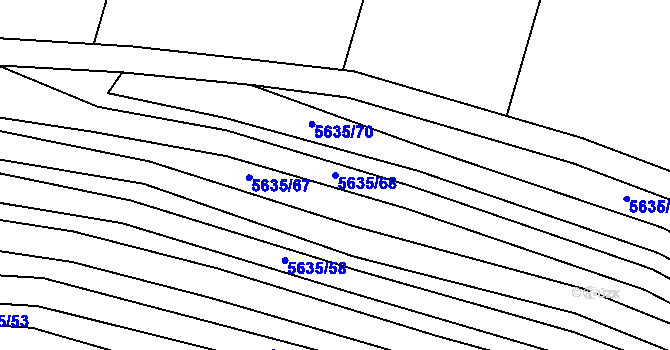 Parcela st. 5635/68 v KÚ Hustopeče u Brna, Katastrální mapa