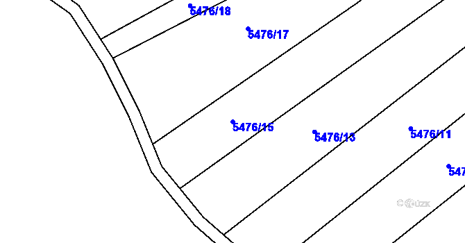 Parcela st. 5476/15 v KÚ Hustopeče u Brna, Katastrální mapa