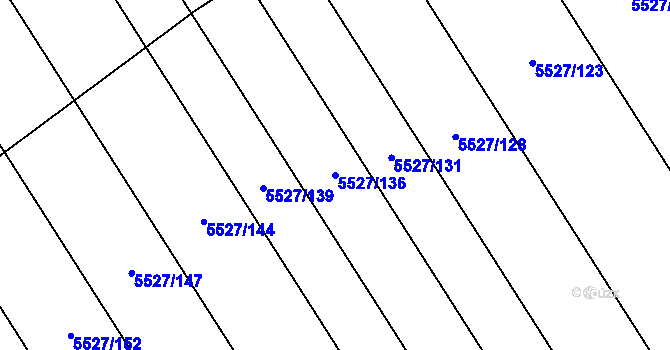 Parcela st. 5527/136 v KÚ Hustopeče u Brna, Katastrální mapa