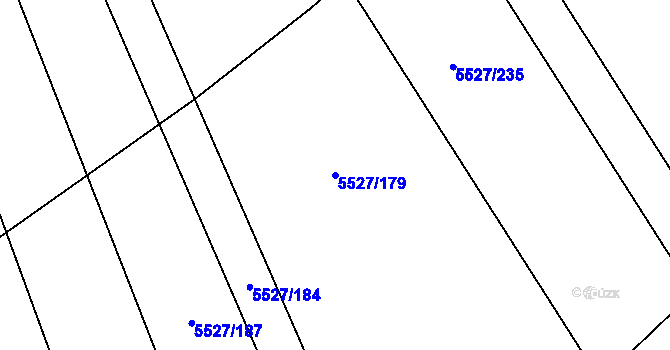 Parcela st. 5527/179 v KÚ Hustopeče u Brna, Katastrální mapa