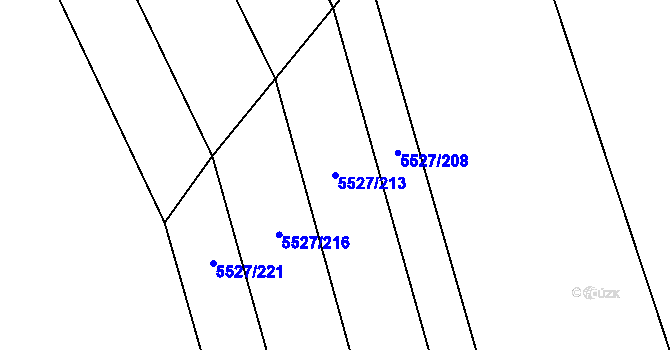Parcela st. 5527/213 v KÚ Hustopeče u Brna, Katastrální mapa