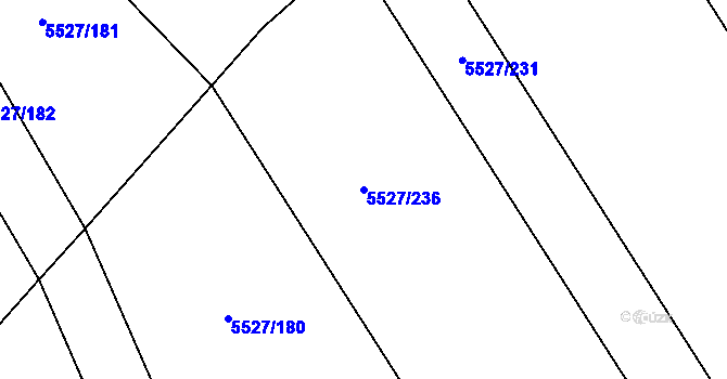 Parcela st. 5527/236 v KÚ Hustopeče u Brna, Katastrální mapa