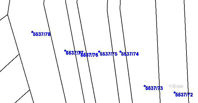 Parcela st. 5537/75 v KÚ Hustopeče u Brna, Katastrální mapa