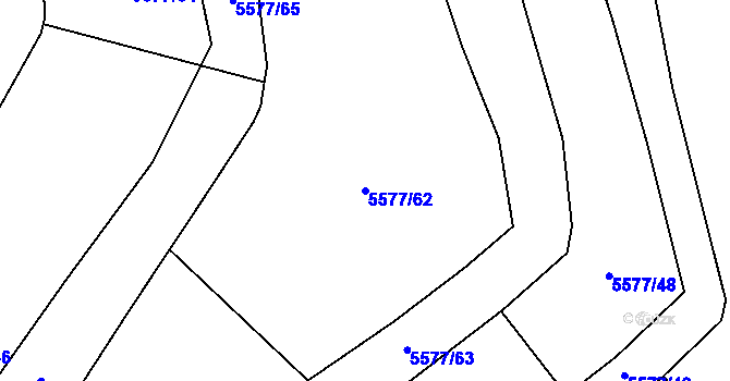 Parcela st. 5577/62 v KÚ Hustopeče u Brna, Katastrální mapa