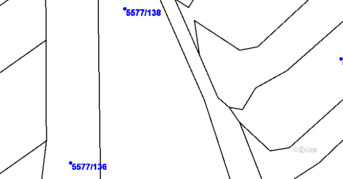 Parcela st. 5577/142 v KÚ Hustopeče u Brna, Katastrální mapa