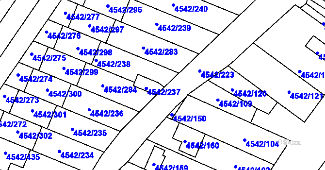 Parcela st. 4542/305 v KÚ Hustopeče u Brna, Katastrální mapa