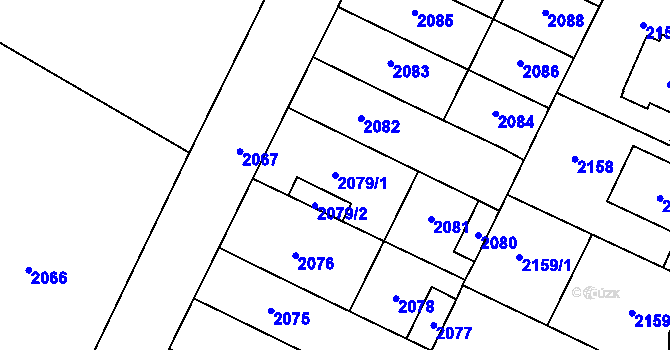 Parcela st. 2079/1 v KÚ Hustopeče u Brna, Katastrální mapa