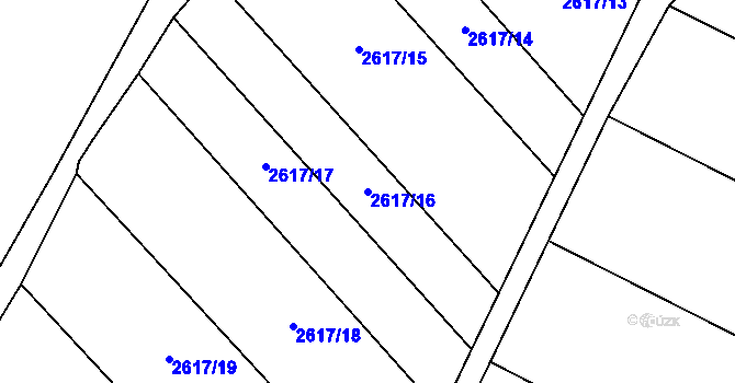 Parcela st. 2617/16 v KÚ Hustopeče u Brna, Katastrální mapa