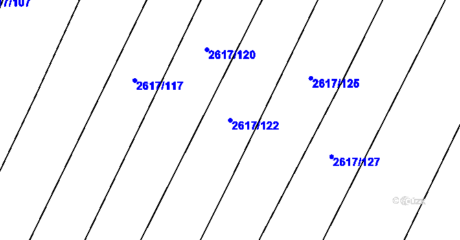 Parcela st. 2617/122 v KÚ Hustopeče u Brna, Katastrální mapa