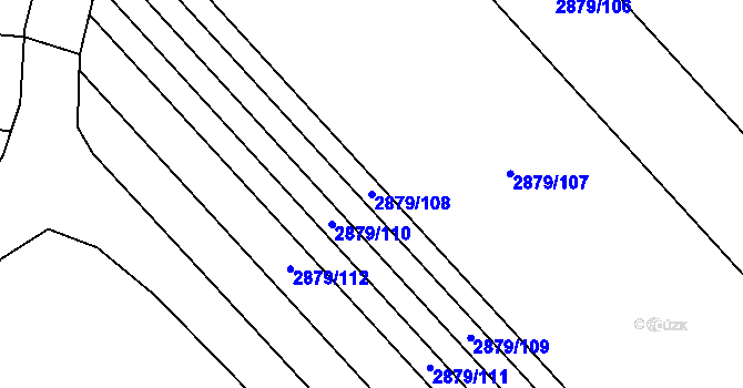 Parcela st. 2879/108 v KÚ Hustopeče u Brna, Katastrální mapa