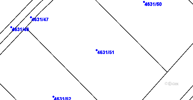 Parcela st. 4631/51 v KÚ Hustopeče u Brna, Katastrální mapa