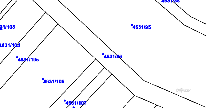 Parcela st. 4631/96 v KÚ Hustopeče u Brna, Katastrální mapa