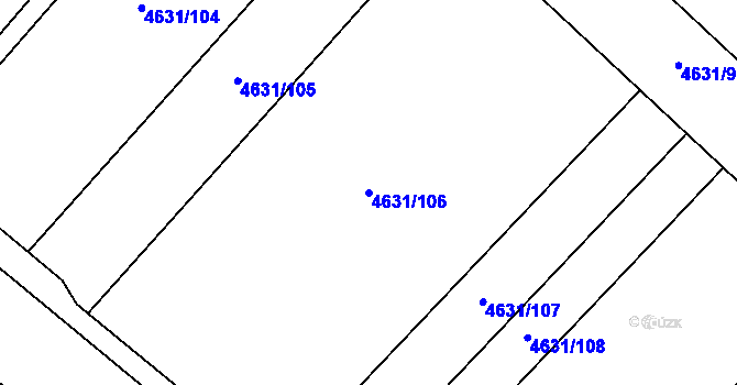 Parcela st. 4631/106 v KÚ Hustopeče u Brna, Katastrální mapa