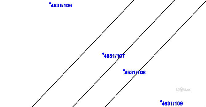 Parcela st. 4631/107 v KÚ Hustopeče u Brna, Katastrální mapa