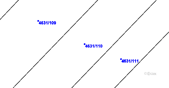 Parcela st. 4631/110 v KÚ Hustopeče u Brna, Katastrální mapa