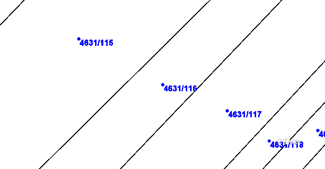 Parcela st. 4631/116 v KÚ Hustopeče u Brna, Katastrální mapa
