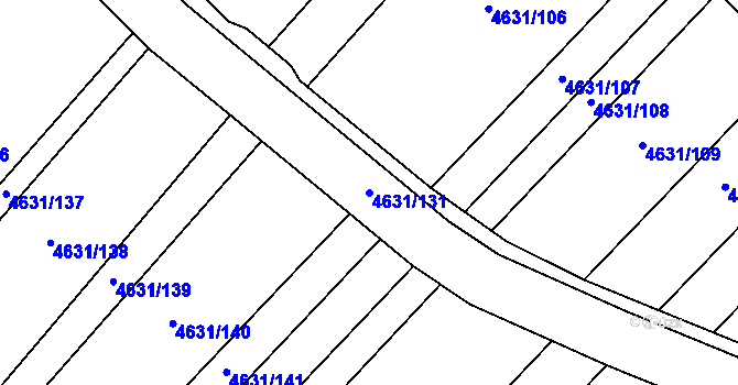Parcela st. 4631/131 v KÚ Hustopeče u Brna, Katastrální mapa