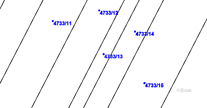 Parcela st. 4733/13 v KÚ Hustopeče u Brna, Katastrální mapa