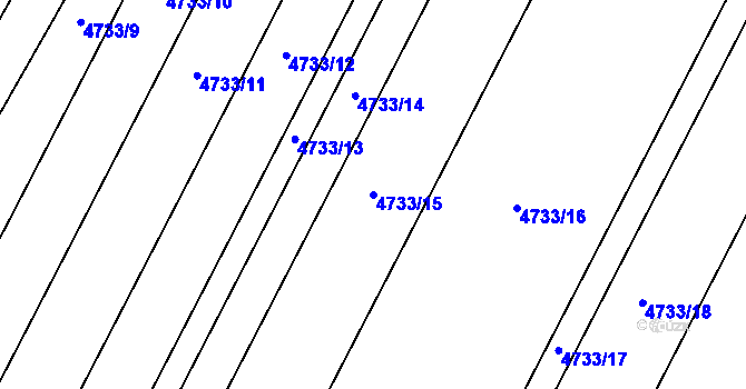 Parcela st. 4733/15 v KÚ Hustopeče u Brna, Katastrální mapa