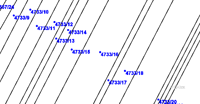 Parcela st. 4733/16 v KÚ Hustopeče u Brna, Katastrální mapa