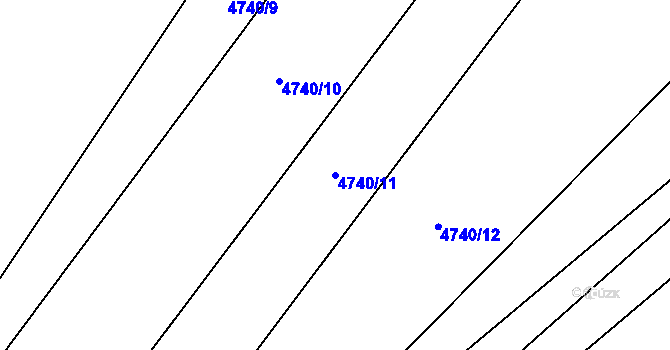 Parcela st. 4740/11 v KÚ Hustopeče u Brna, Katastrální mapa