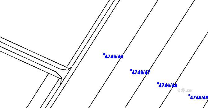 Parcela st. 4746/46 v KÚ Hustopeče u Brna, Katastrální mapa
