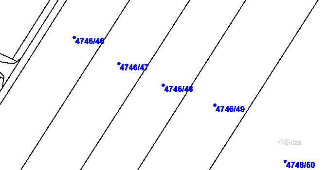 Parcela st. 4746/48 v KÚ Hustopeče u Brna, Katastrální mapa