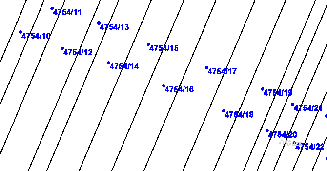 Parcela st. 4754/16 v KÚ Hustopeče u Brna, Katastrální mapa