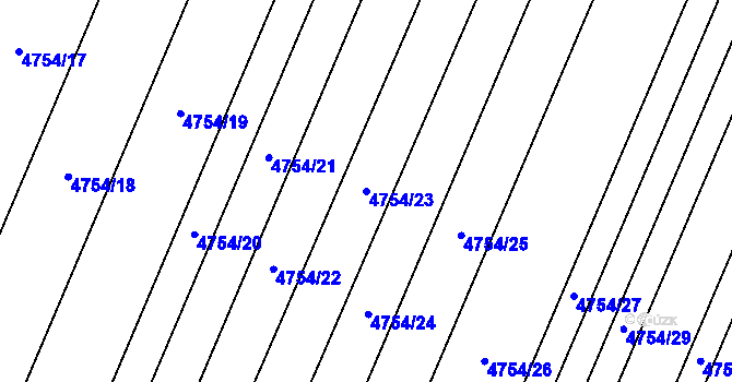 Parcela st. 4754/23 v KÚ Hustopeče u Brna, Katastrální mapa