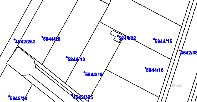 Parcela st. 5844/3 v KÚ Hustopeče u Brna, Katastrální mapa