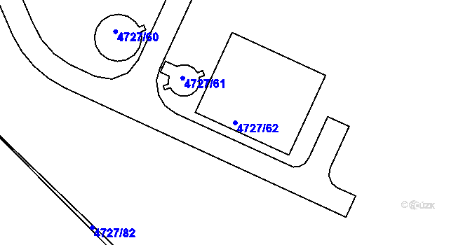 Parcela st. 4727/62 v KÚ Hustopeče u Brna, Katastrální mapa