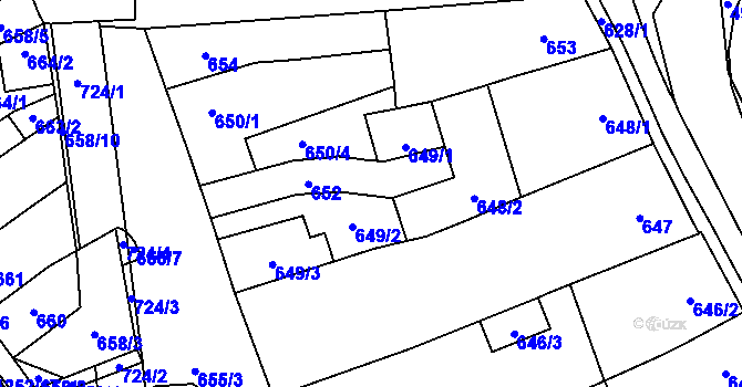 Parcela st. 649/4 v KÚ Hustopeče u Brna, Katastrální mapa
