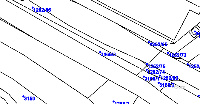 Parcela st. 3166/3 v KÚ Hustopeče u Brna, Katastrální mapa