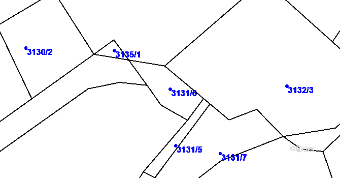 Parcela st. 3131/6 v KÚ Hustopeče u Brna, Katastrální mapa