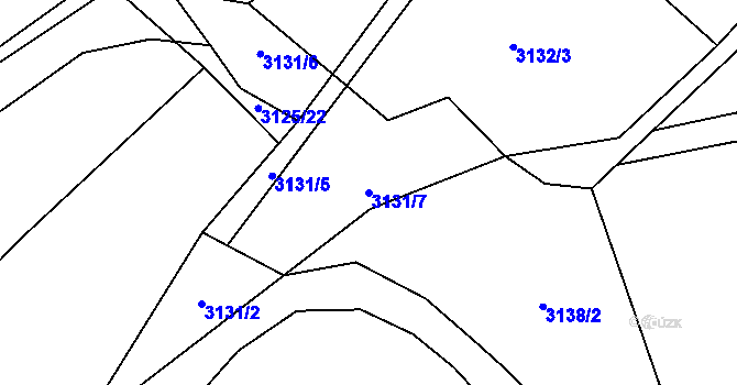 Parcela st. 3131/7 v KÚ Hustopeče u Brna, Katastrální mapa
