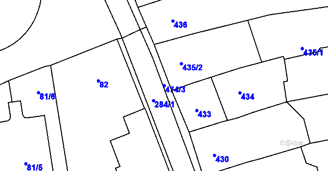 Parcela st. 474/3 v KÚ Hustopeče u Brna, Katastrální mapa