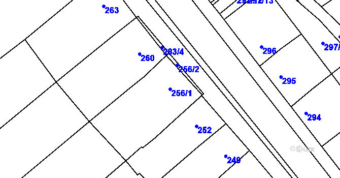 Parcela st. 256/1 v KÚ Hustopeče u Brna, Katastrální mapa