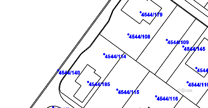 Parcela st. 4544/114 v KÚ Hustopeče u Brna, Katastrální mapa