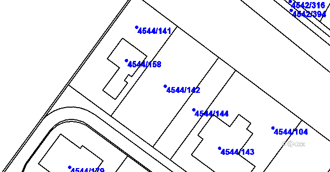Parcela st. 4544/142 v KÚ Hustopeče u Brna, Katastrální mapa