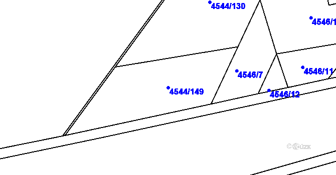 Parcela st. 4544/149 v KÚ Hustopeče u Brna, Katastrální mapa