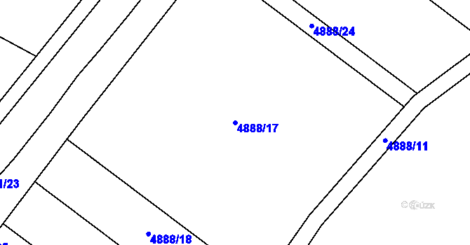 Parcela st. 4888/17 v KÚ Hustopeče u Brna, Katastrální mapa