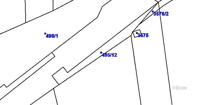 Parcela st. 495/12 v KÚ Hustopeče u Brna, Katastrální mapa