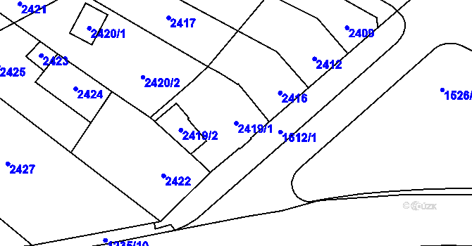 Parcela st. 2419/1 v KÚ Hustopeče u Brna, Katastrální mapa