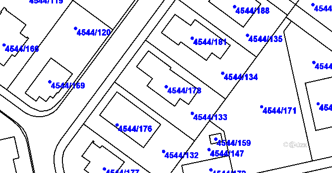 Parcela st. 4544/178 v KÚ Hustopeče u Brna, Katastrální mapa