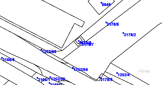 Parcela st. 3178/7 v KÚ Hustopeče u Brna, Katastrální mapa